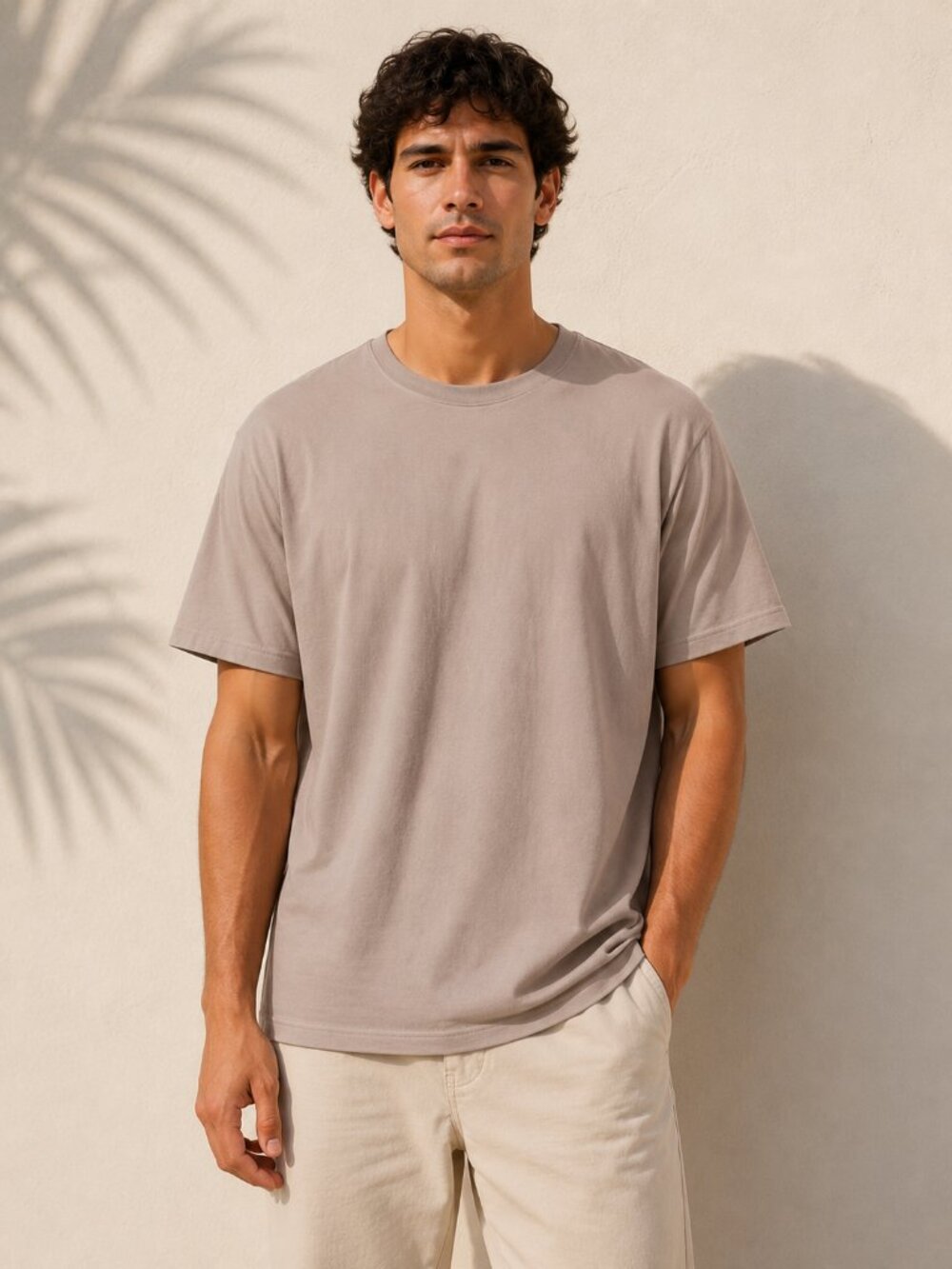 Hollister Tan Essential Crew Neck Tee XL